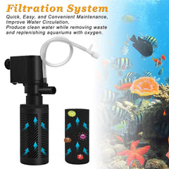 DOMICA bio-sponge filtration closeup illustrates mechanical and biological filtration.