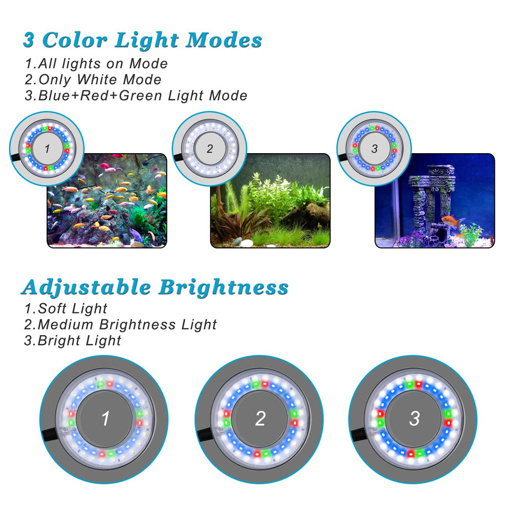 DOMICA clip-on aquarium light dimmable buttons enable customized brightness for tanks.