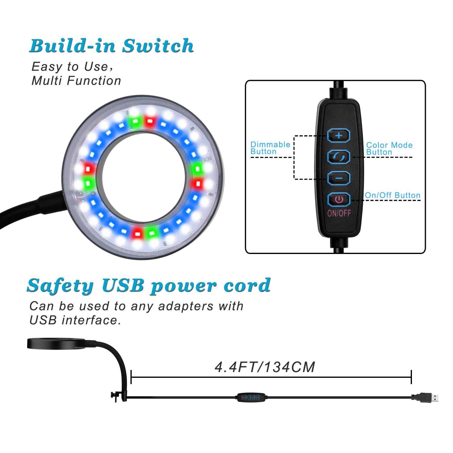 DOMICA clip-on aquarium light gooseneck permits flexible middle-tank illumination.