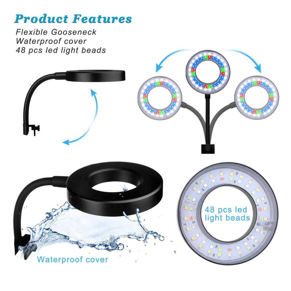 DOMICA clip-on aquarium light open-tank fit confirms rim compatibility up to 0.25 inches.