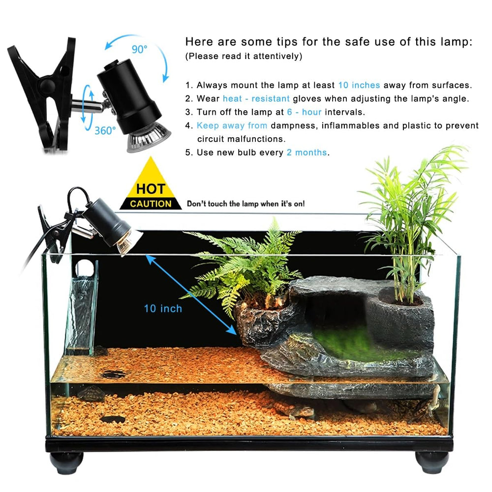 DOMICA heat-dissipation design keeps terrarium cooler than traditional lamps