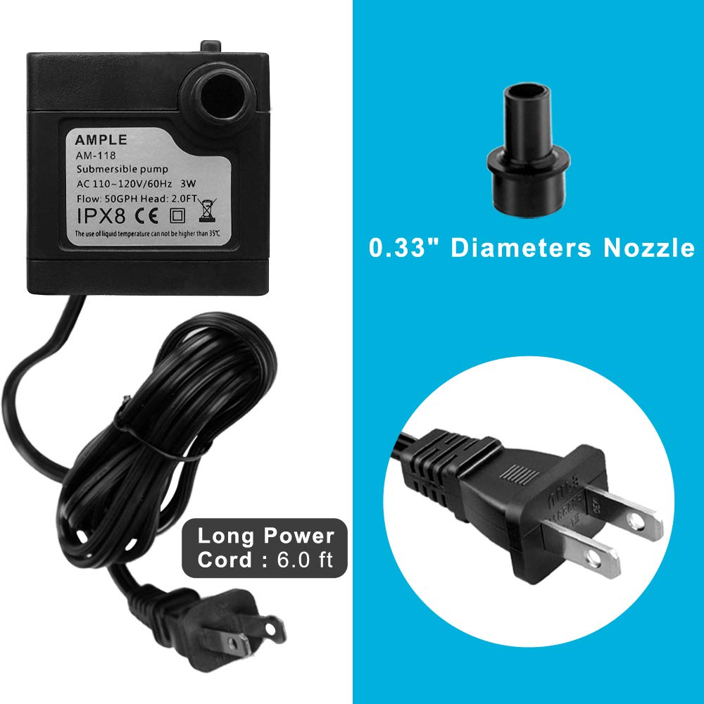 Domica submersible pump in water demonstration for small ponds and tanks.