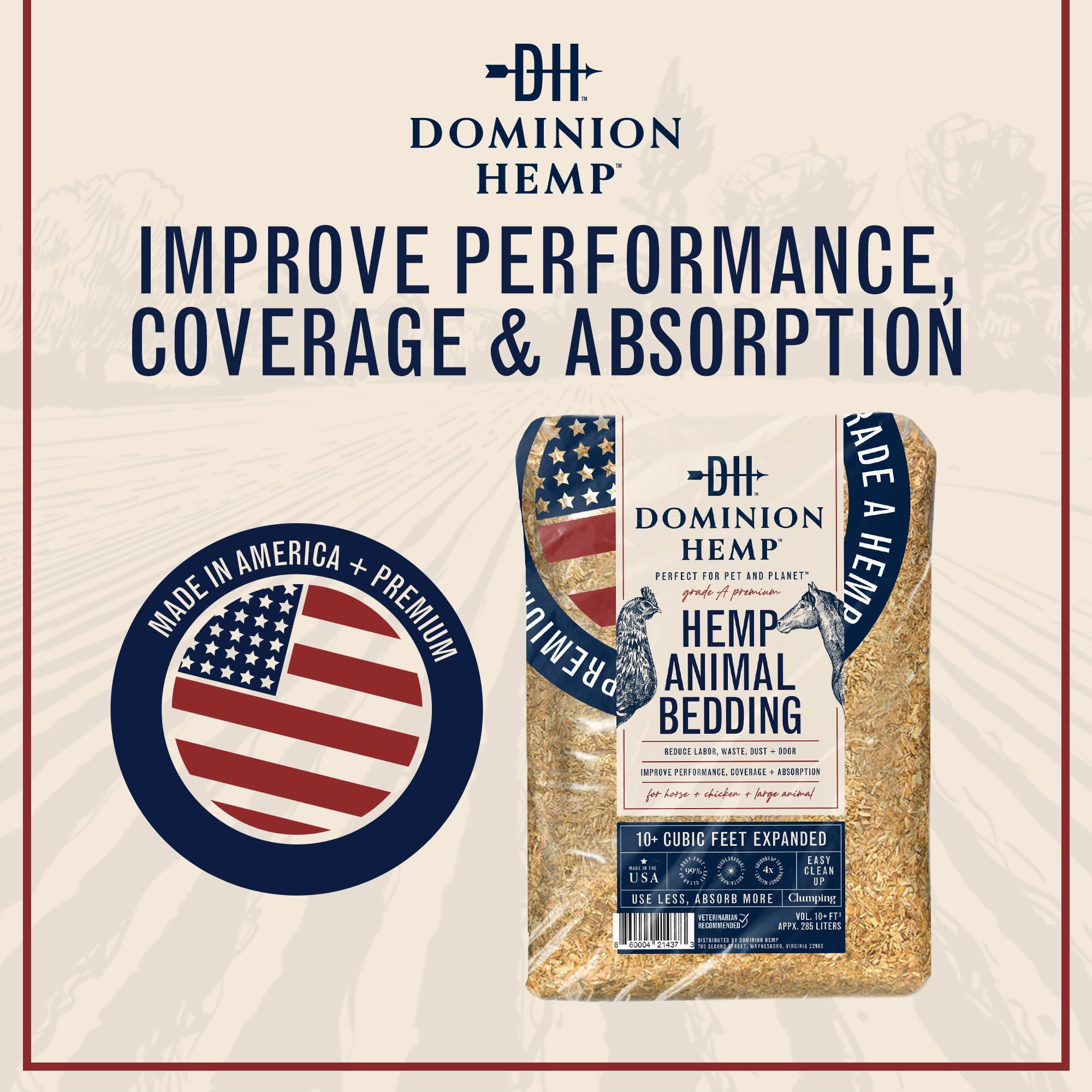 Bulk 285 liters suited for larger poultry or mixed small animal enclosures.