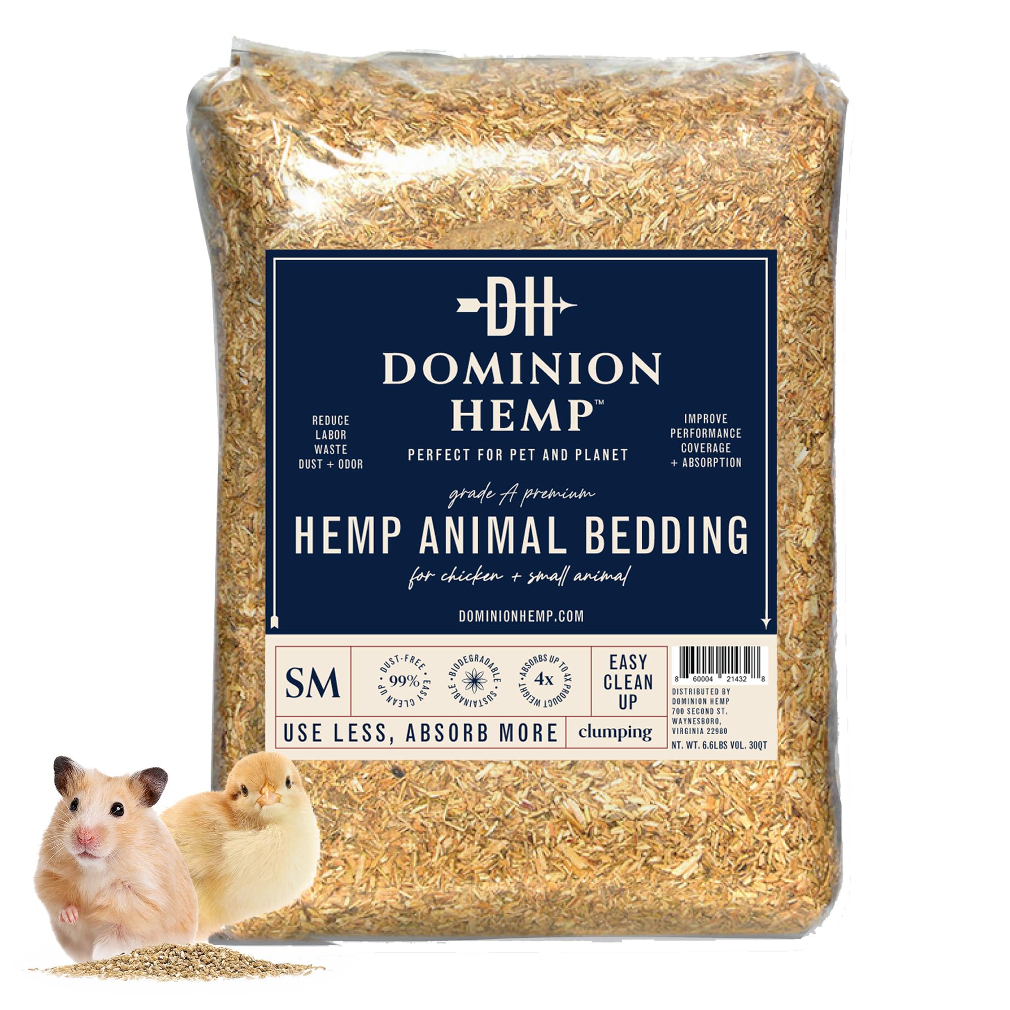 Dominion Hemp bedding coop setup showing clean nesting spaces for chickens and small pets.