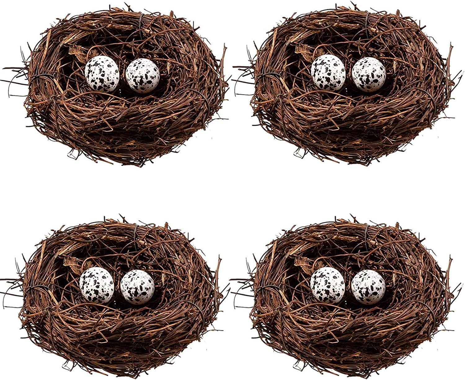Domkier Birds Nest Easter rattan ornament closeup, perfect for spring home decor.