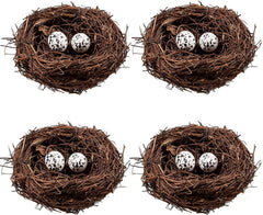Domkier Birds Nest Easter rattan ornament closeup, perfect for spring home decor.