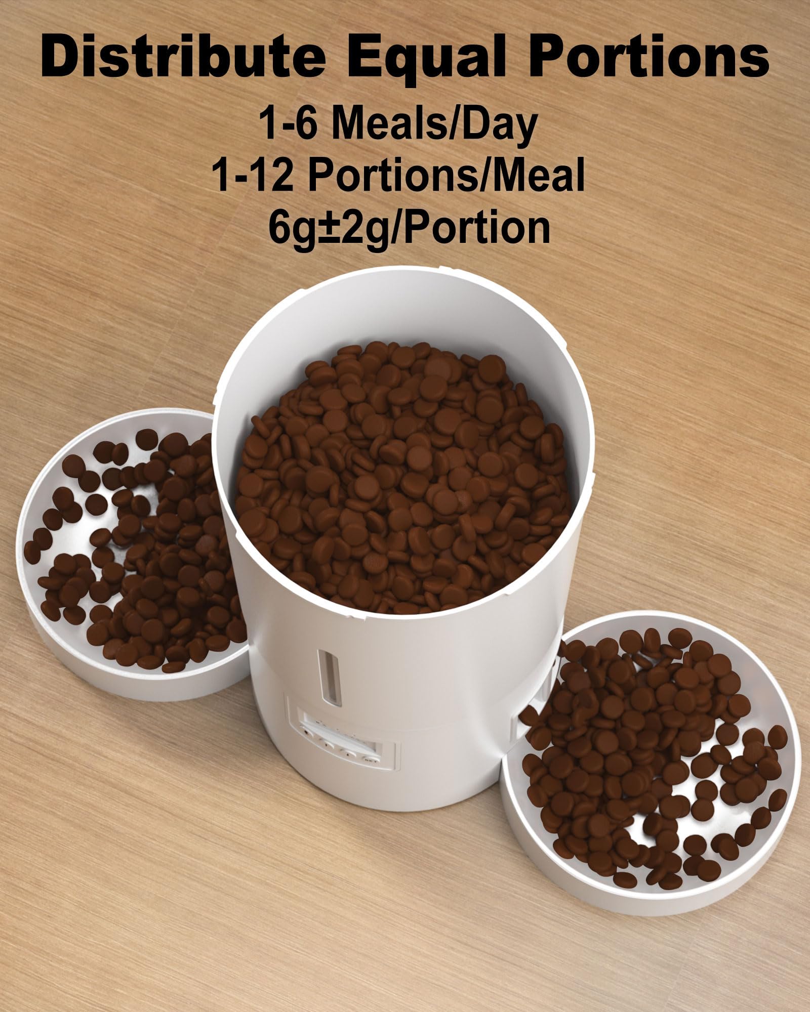 DomoMayli cat feeder large capacity reduces refills during travel.