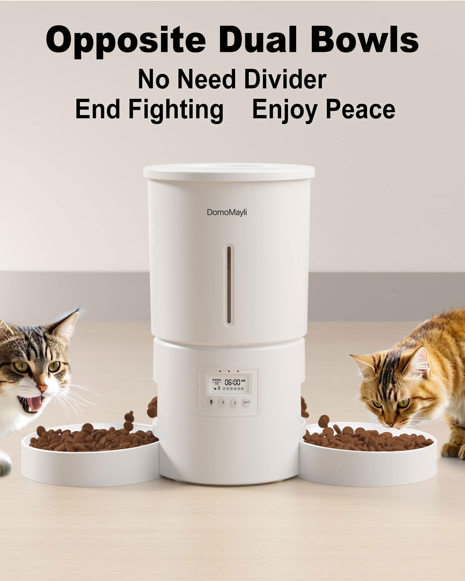DomoMayli feeder operates quietly for peaceful nights.