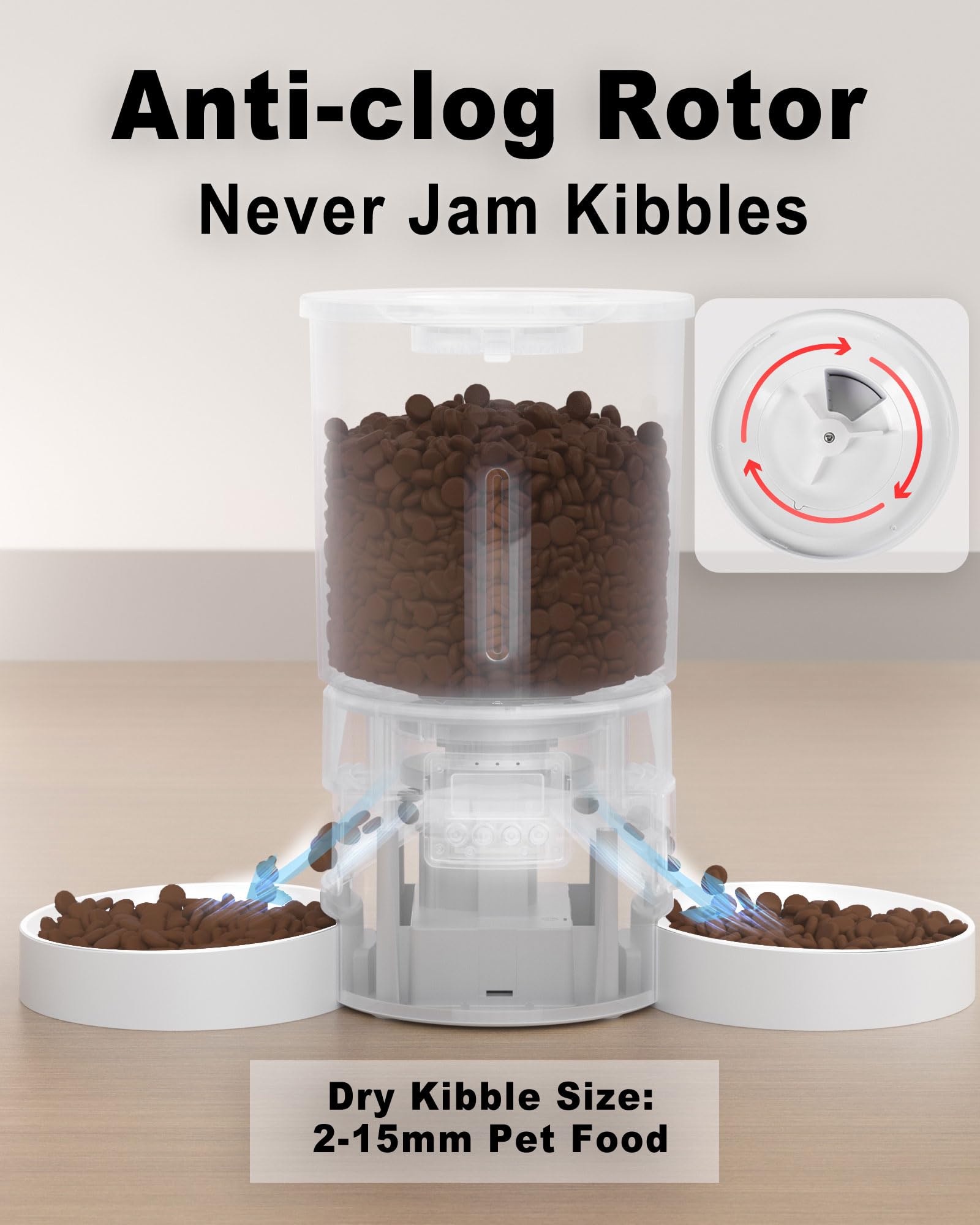 DomoMayli feeder safety lid prevents curious paws from opening.