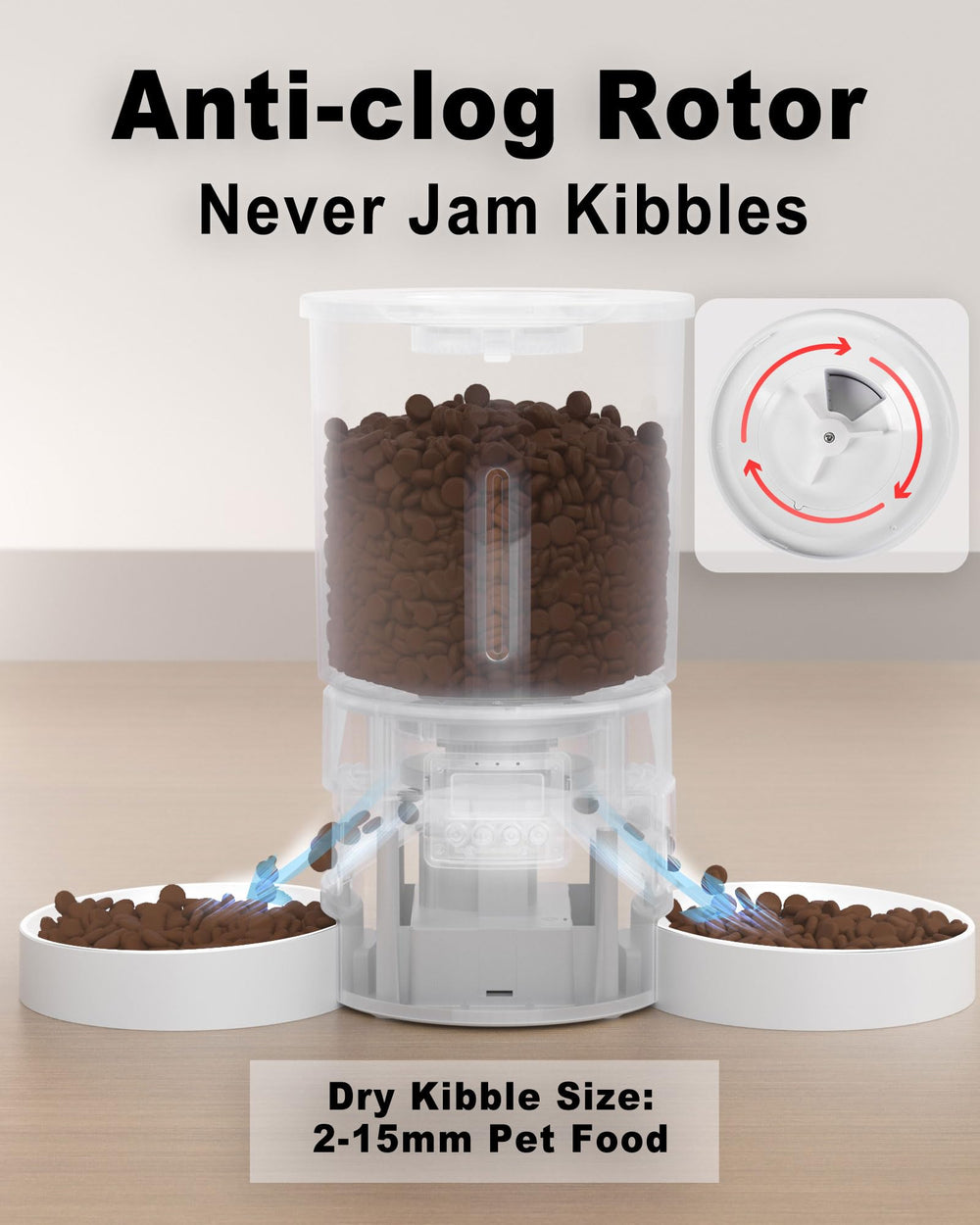 DomoMayli feeder safety lid prevents curious paws from opening.