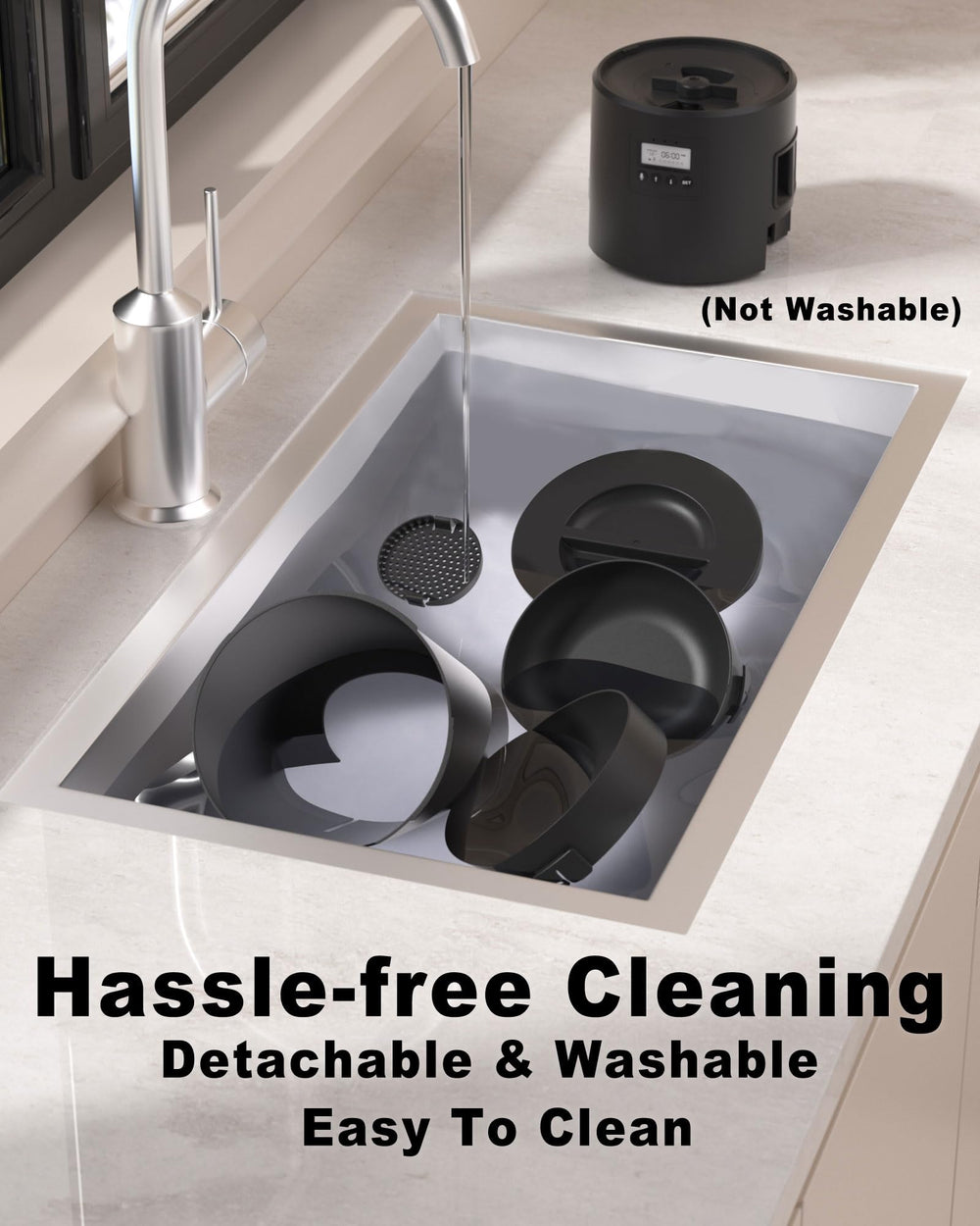 DomoMayli easy-clean bowls and removable components for quick maintenance