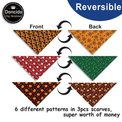Doncida Christmas-pattern bandana on dog for holiday flair