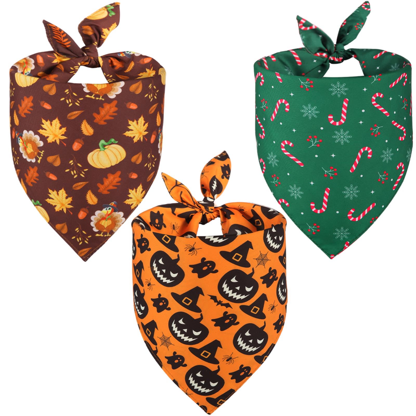 Doncida Halloween-pattern bandana on dog for festive photos
