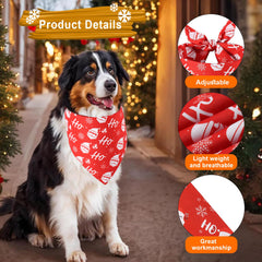 Doncida bandana shows reversible Santa and tree designs for versatile holiday looks.