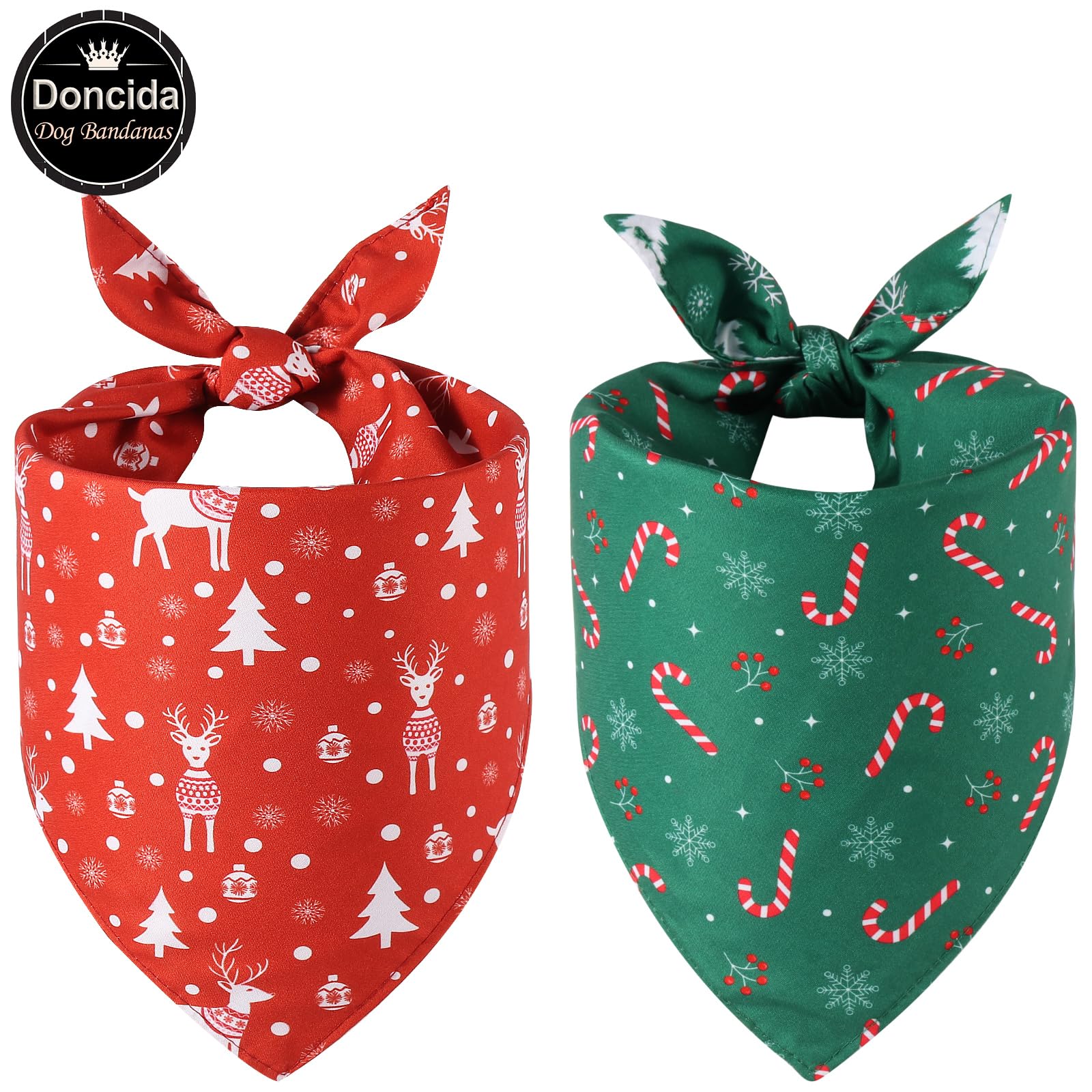 Doncida bandanas featuring Christmas trees pattern for holiday styling