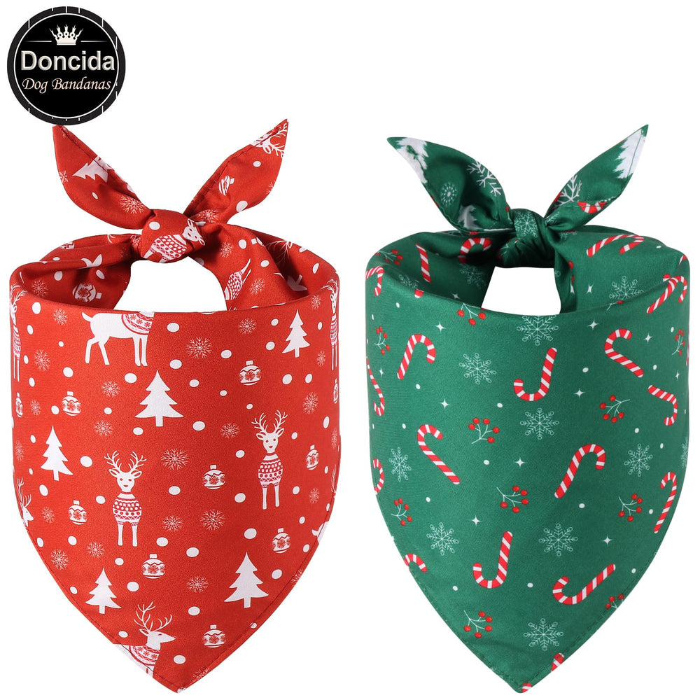 Doncida bandanas featuring Christmas trees pattern for holiday styling