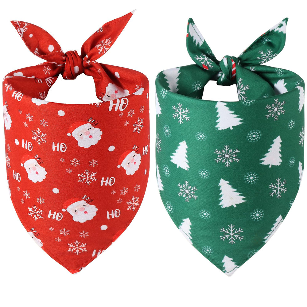 Doncida Christmas dog bandanas with Santa and reindeer patterns for festive photoshoots