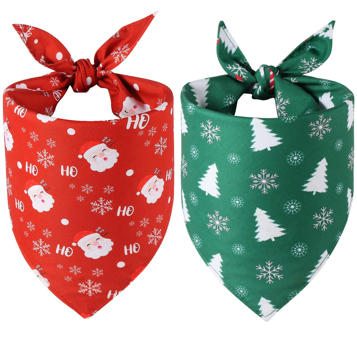 Doncida Christmas dog bandanas with Santa and reindeer patterns for festive photoshoots