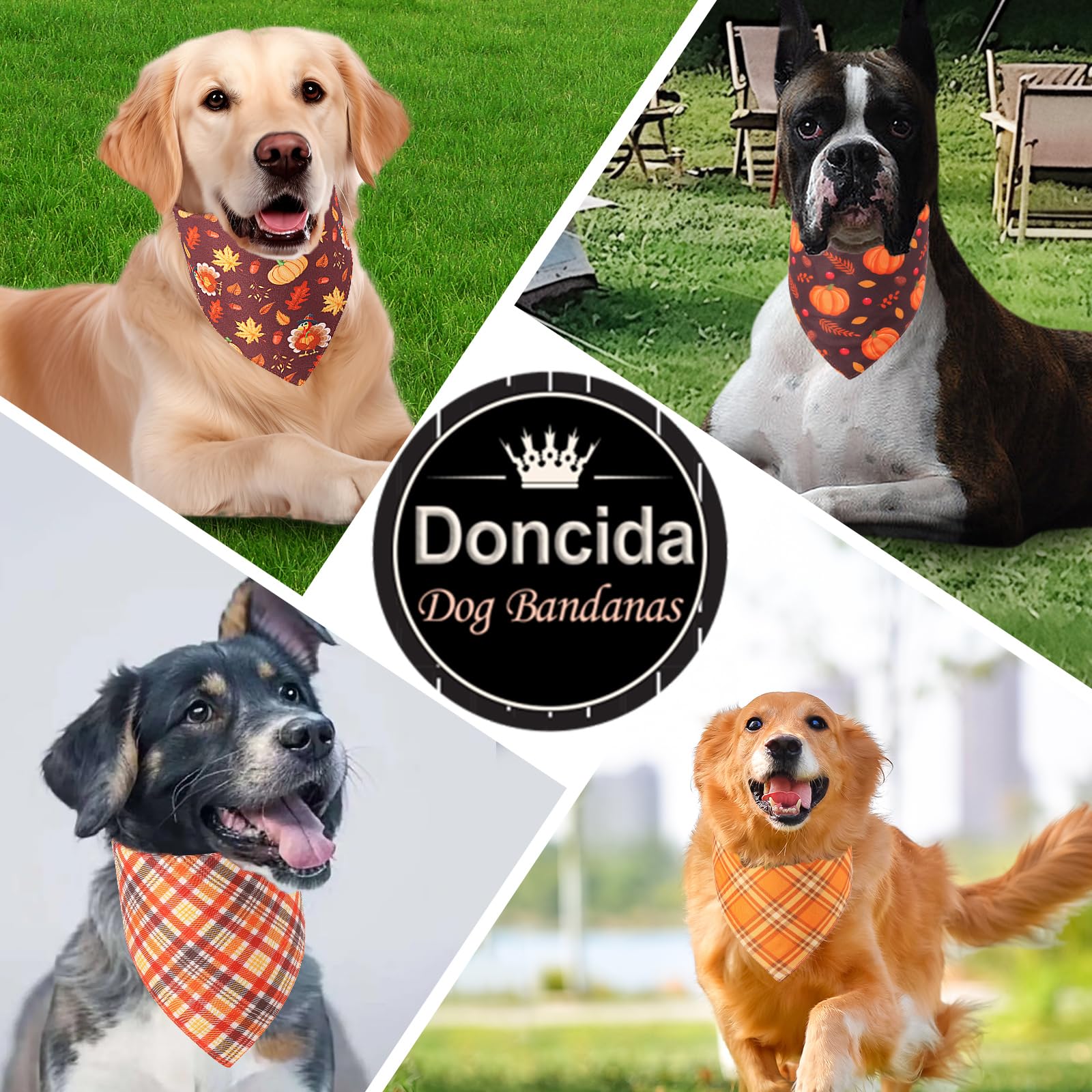 Doncida adjustable-fit bandana stays securely on dogs during walks and play.