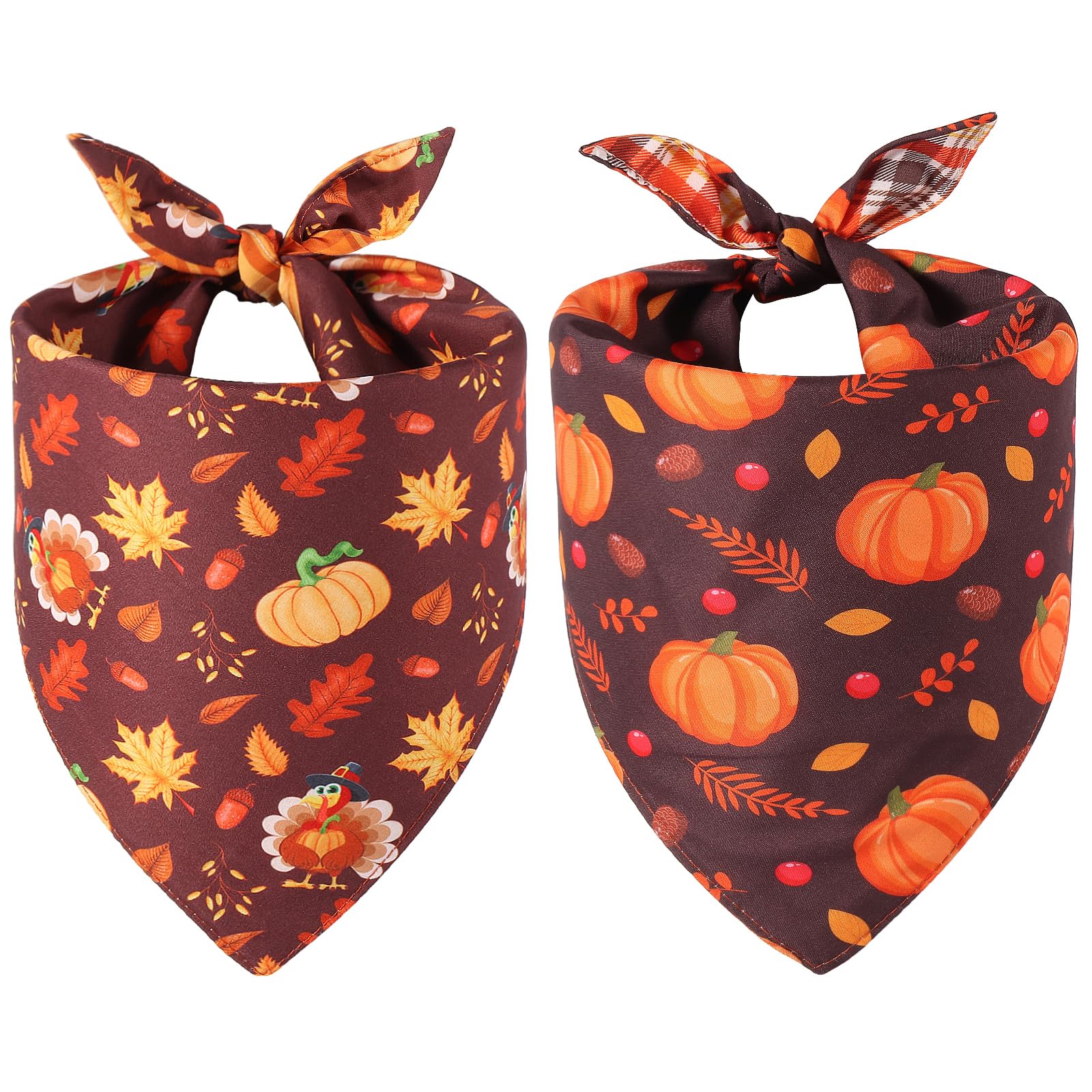 Doncida Thanksgiving bandana with pumpkin pattern adds festive charm for holiday photos and family gatherings.