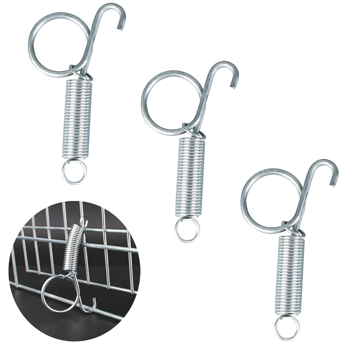 Dong Huang 4pcs 75mm metal finger spring latch hook secures pet cages.