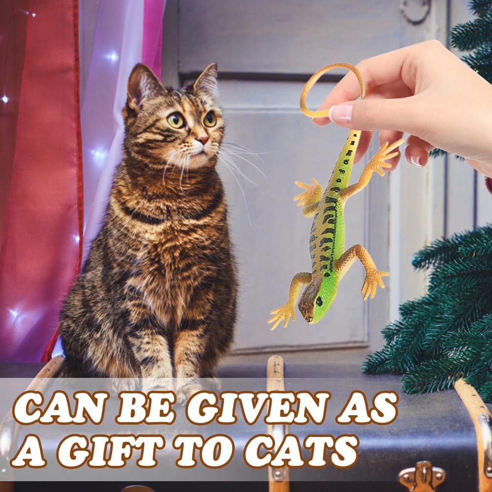 DONGKER cat lizard toy orange - lifelike lizard design boosts catching skills.