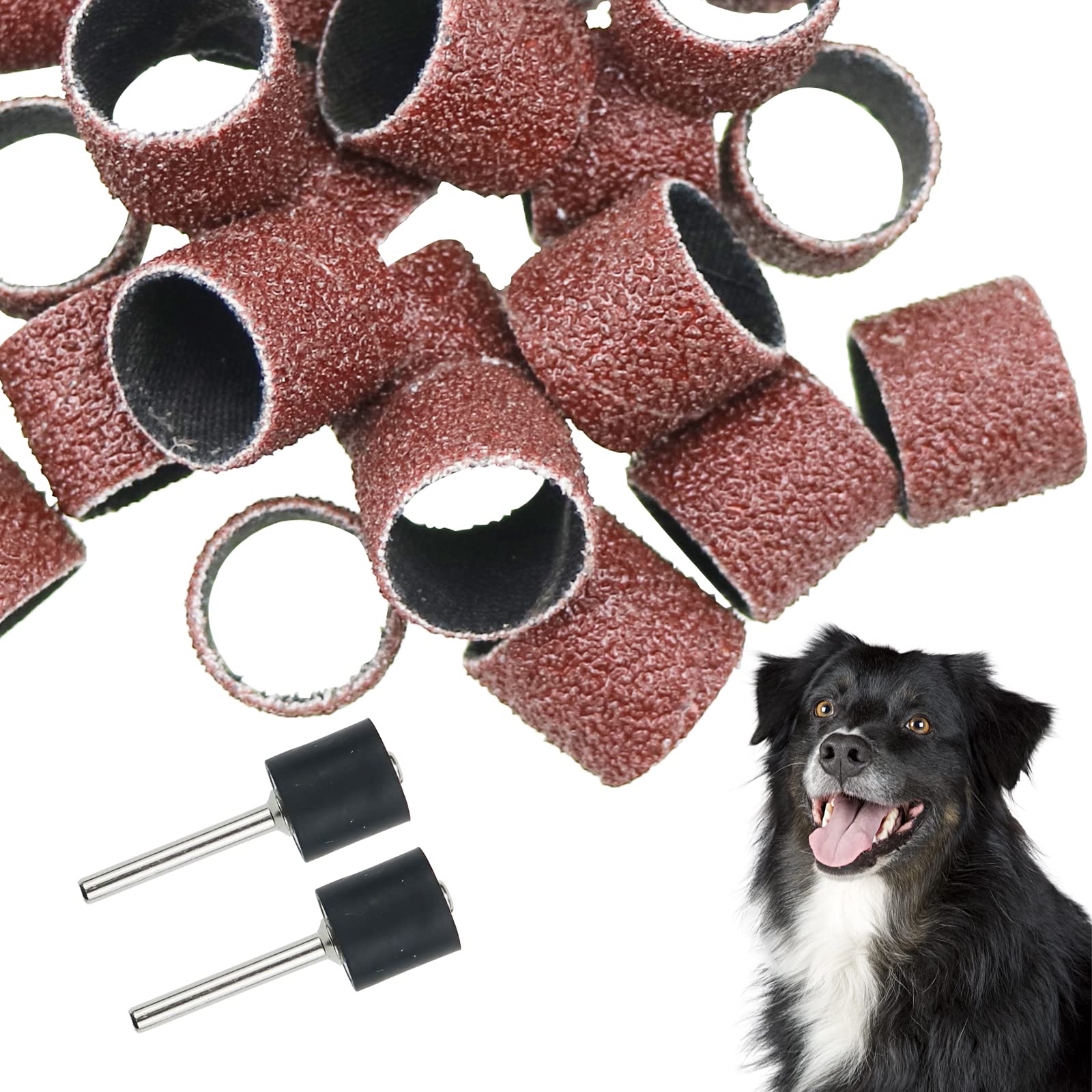 DonLeeving nail grinder replacement kit 80-grit bands for gentle dog nail smoothing