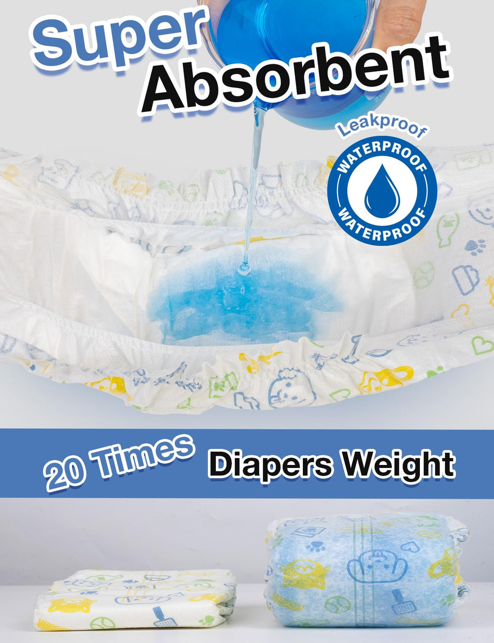 Dono disposable male dog diapers with a super-absorbent core lock moisture for extended comfort.