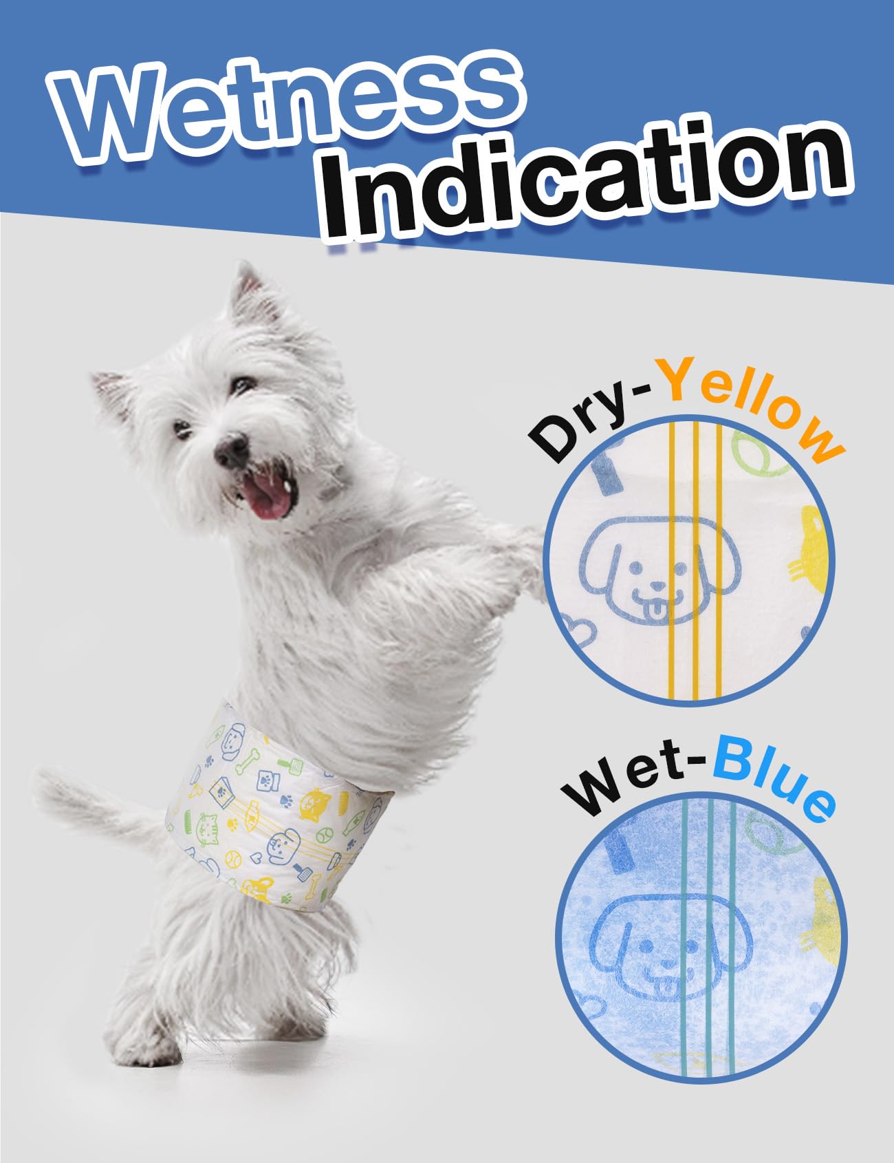 Dono disposable male dog diapers offer adjustable fasteners and breathable material for a secure fit.