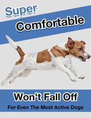 Dono disposable male dog diapers wetness indicator signals when a change is due, easing cleanup.
