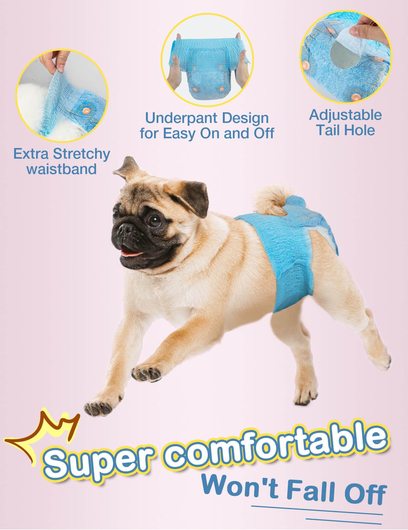 Dono dog diapers super absorbent core locks in moisture quickly.