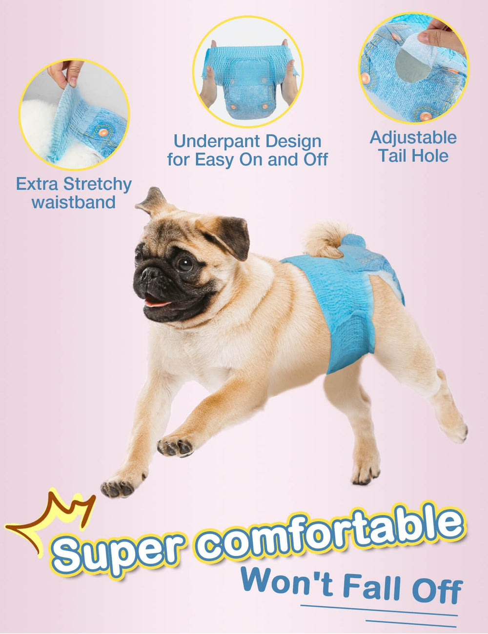 Dono dog diapers super absorbent core locks in moisture quickly.