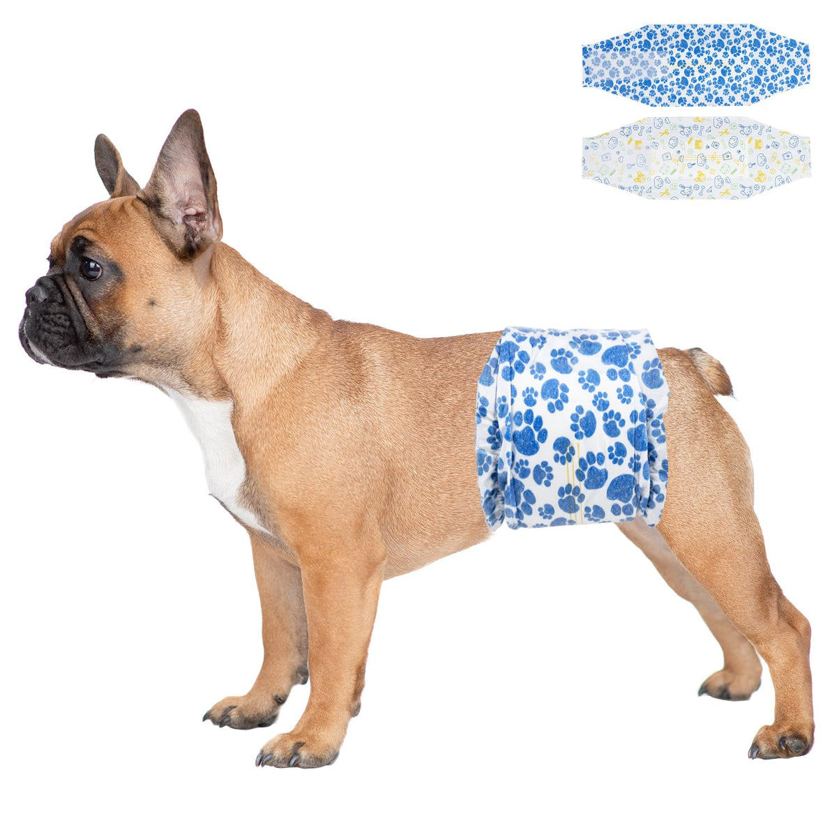 Dono dog diapers with blue paw pattern protect during play and rest