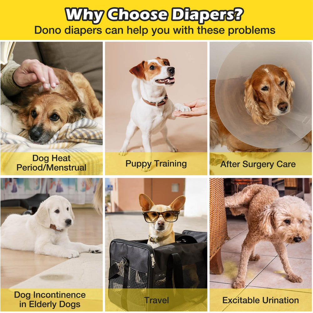 Dono Dog Diapers suitable for incontinence, seniors, puppies, recovery