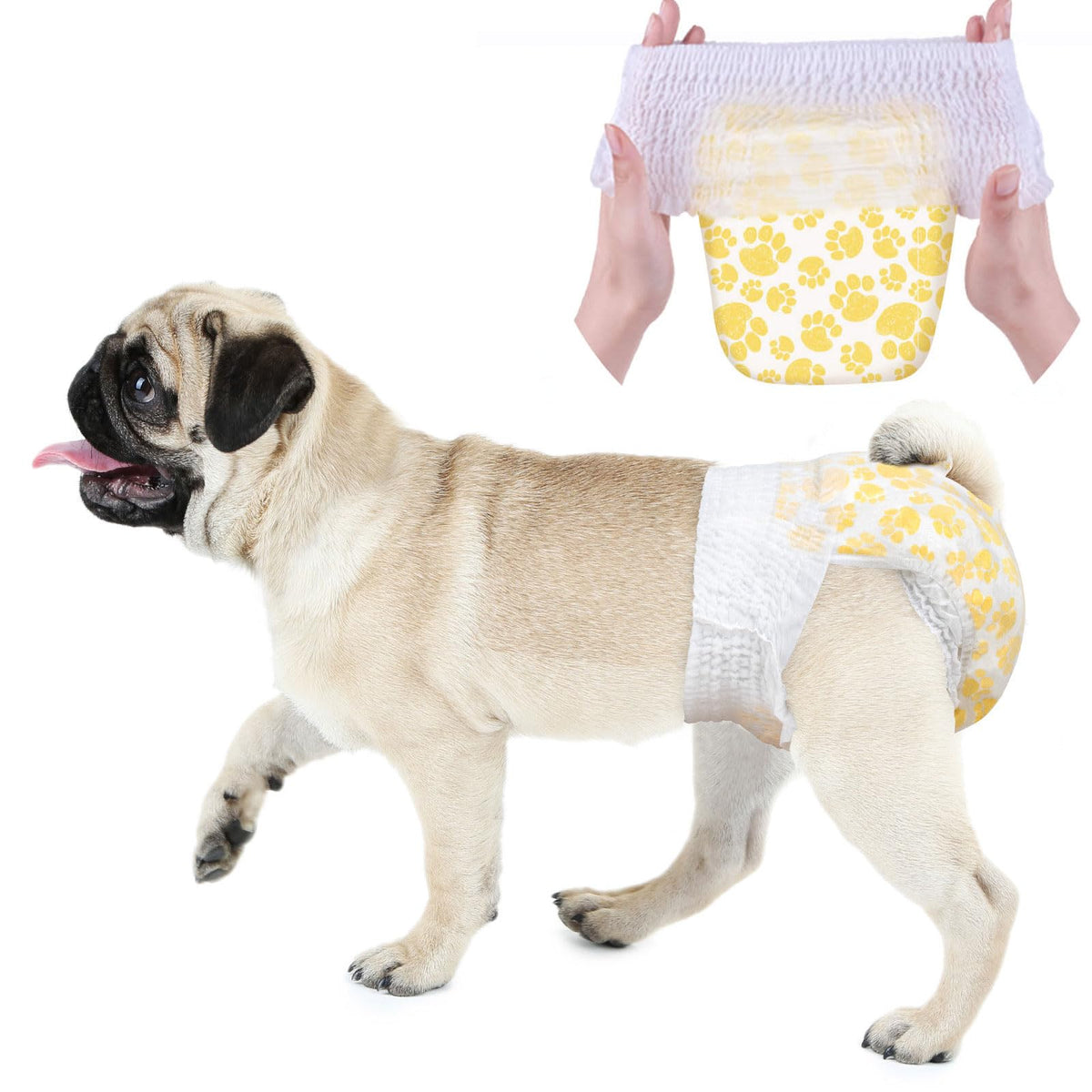 Dono Dog Diapers pulled-up design stays secure during playtime