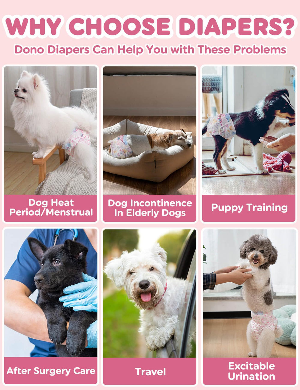 Dono Dog Diapers SAP polymers boost absorption and dryness