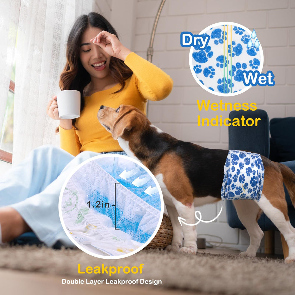 Dono dog diapers soft breathable outer layer keeps mobility comfortable during wear.