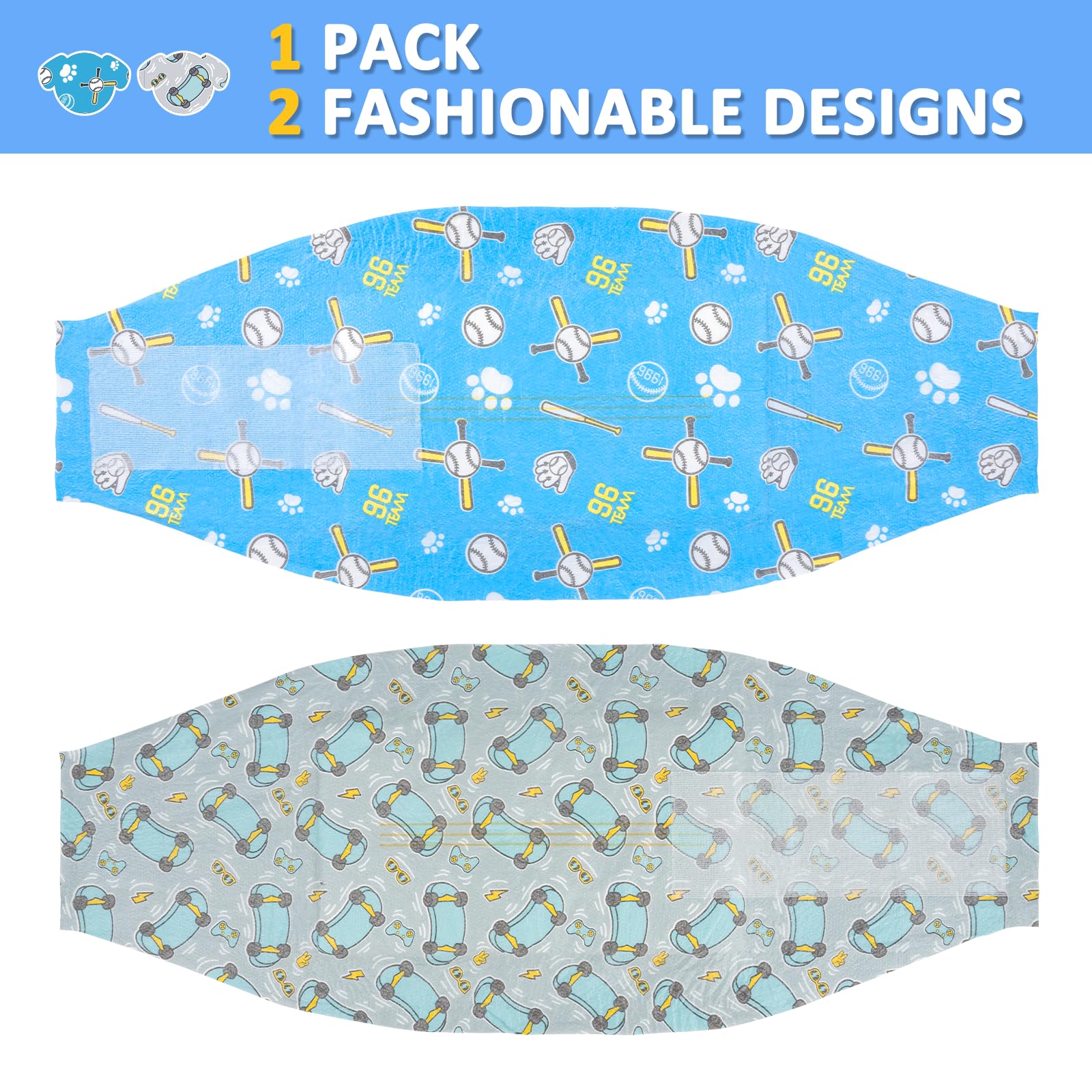 Dono dog diapers with widened absorption area for longer dryness.