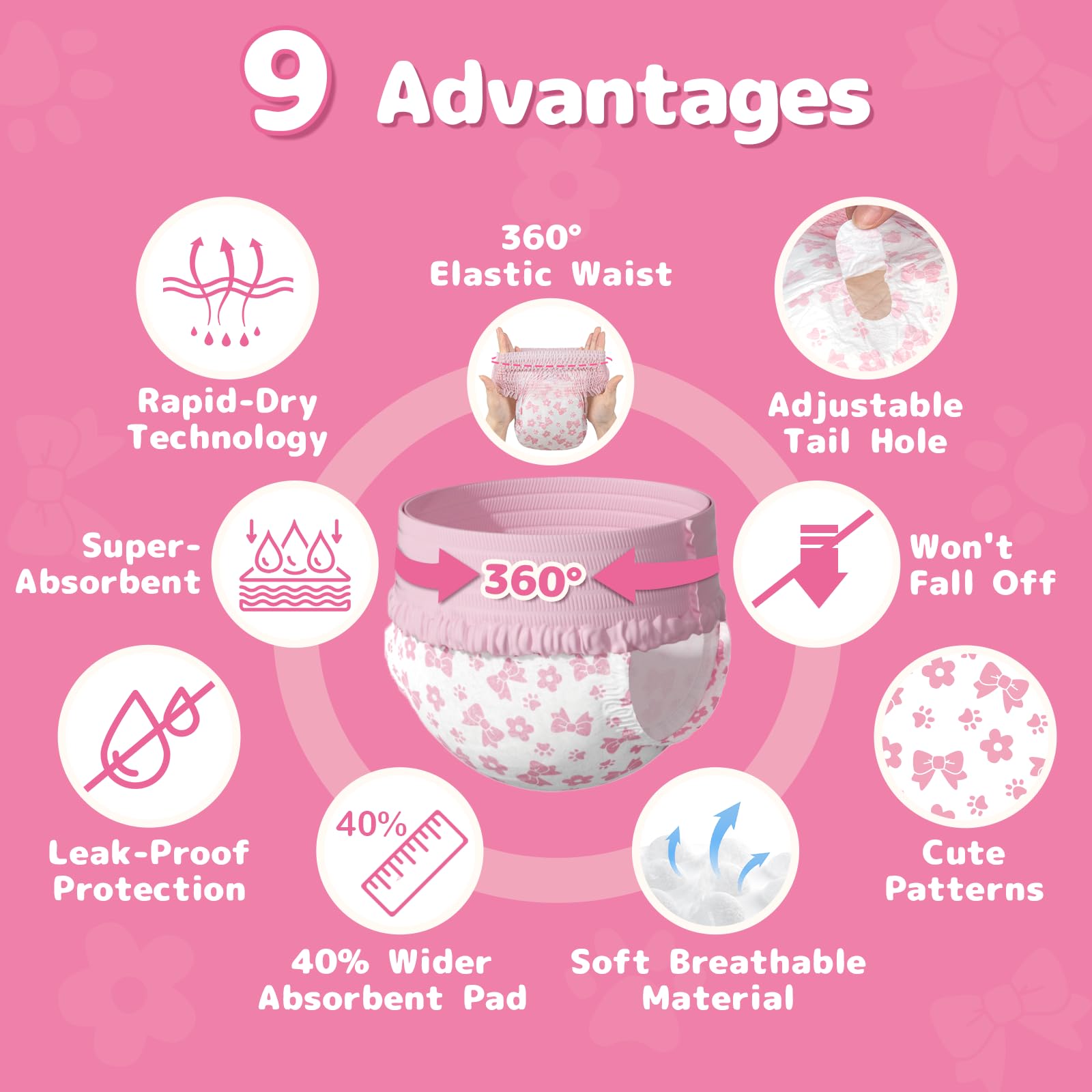 Dono pull-up diapers with rapid-dry technology for quick moisture release.