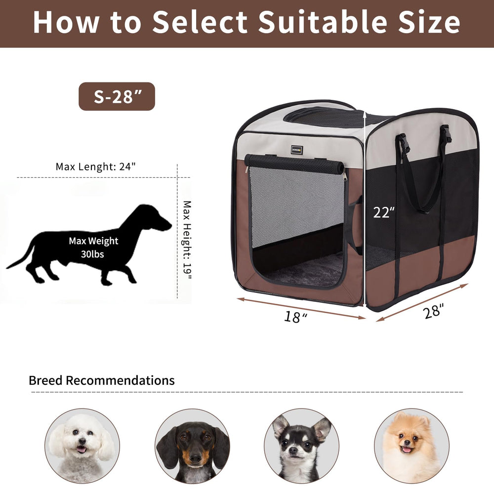 DONORO dog kennel 32x21x26 fits medium pets for everyday use
