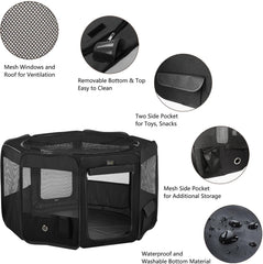 DONORO dog playpen open-panel view showing spacious interior layout