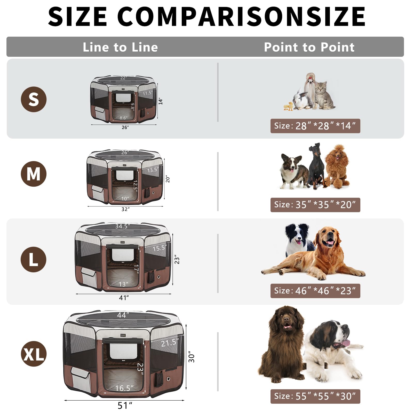 DONORO dog playpen-water-bottle-pocket handy travel feature.