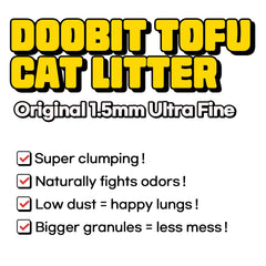 DOOBIT tofu cat litter clumping action demonstrates fast, strong clumps