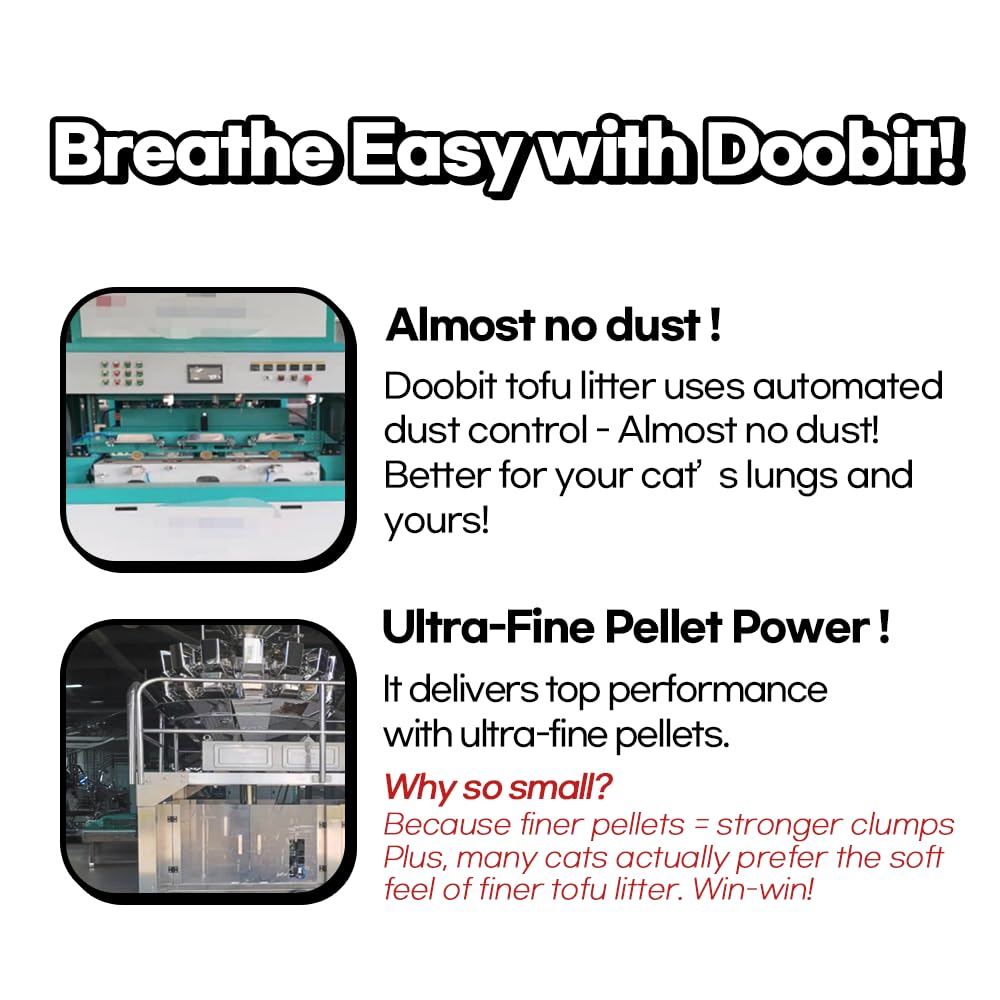 DOOBIT tofu cat litter flushable clumps dissolve in toilet