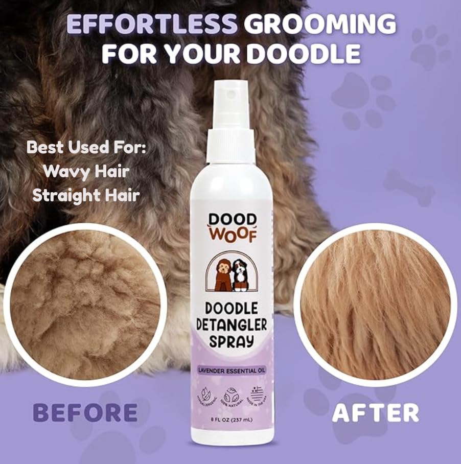 DOOD WOOF doodle-coat soft brushing demonstrates smoother brushing sessions.