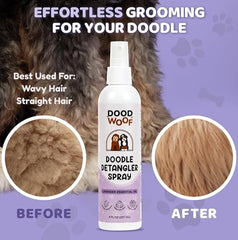 DOOD WOOF doodle-coat soft brushing demonstrates smoother brushing sessions.