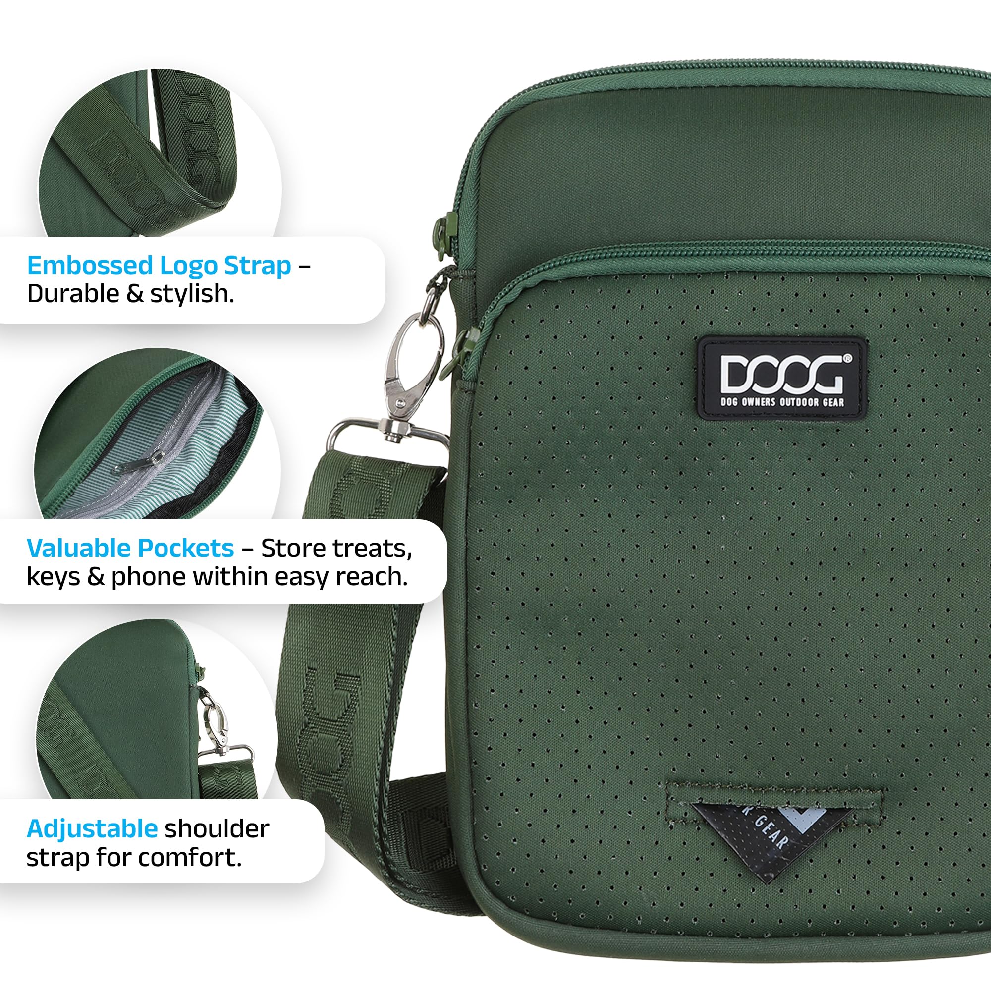 DOOG Walkie Bag built with durable, water resistant material for outdoor use.
