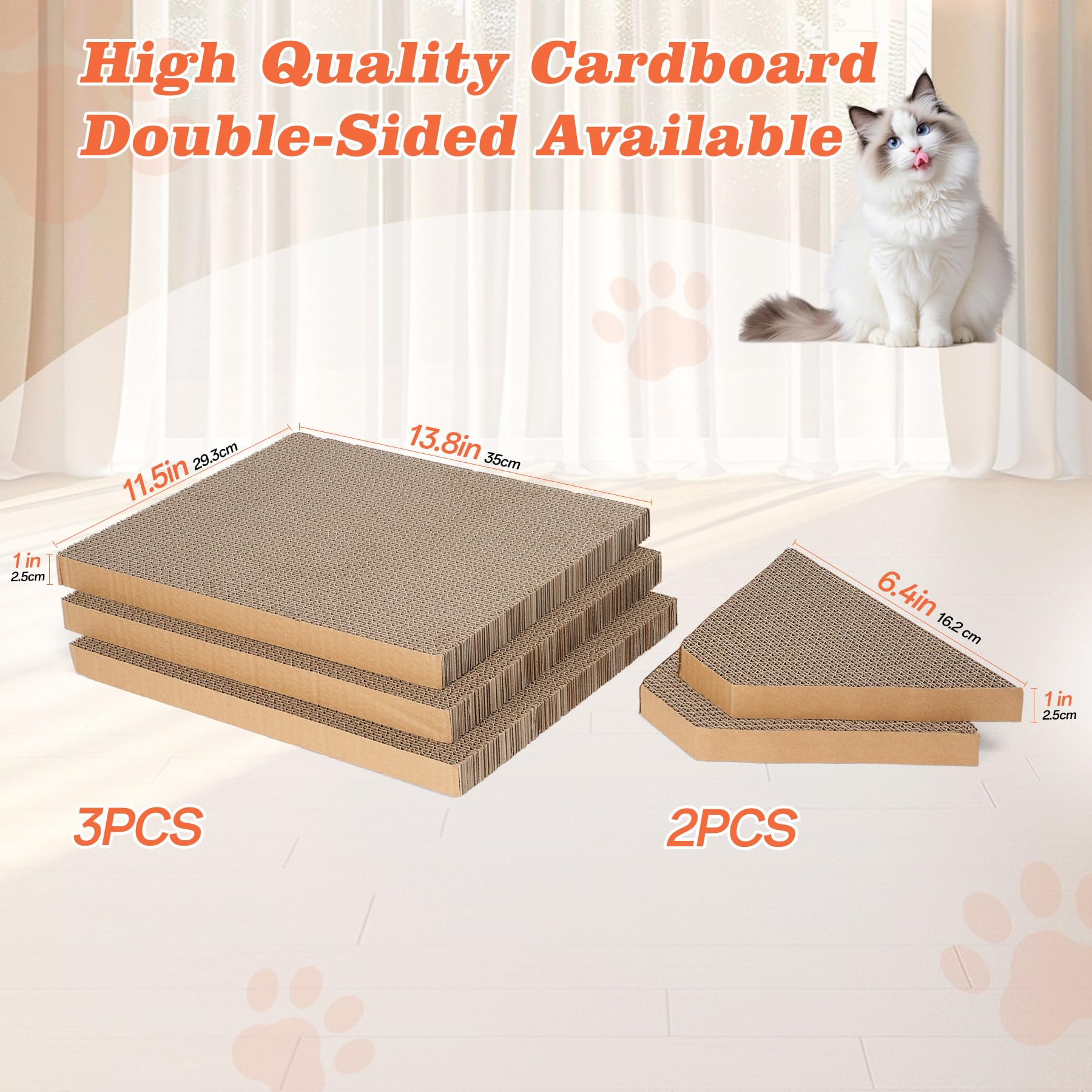 DOOKRON Cat Scratcher Boat close-up pad—eco-friendly cardboard scratch surface.