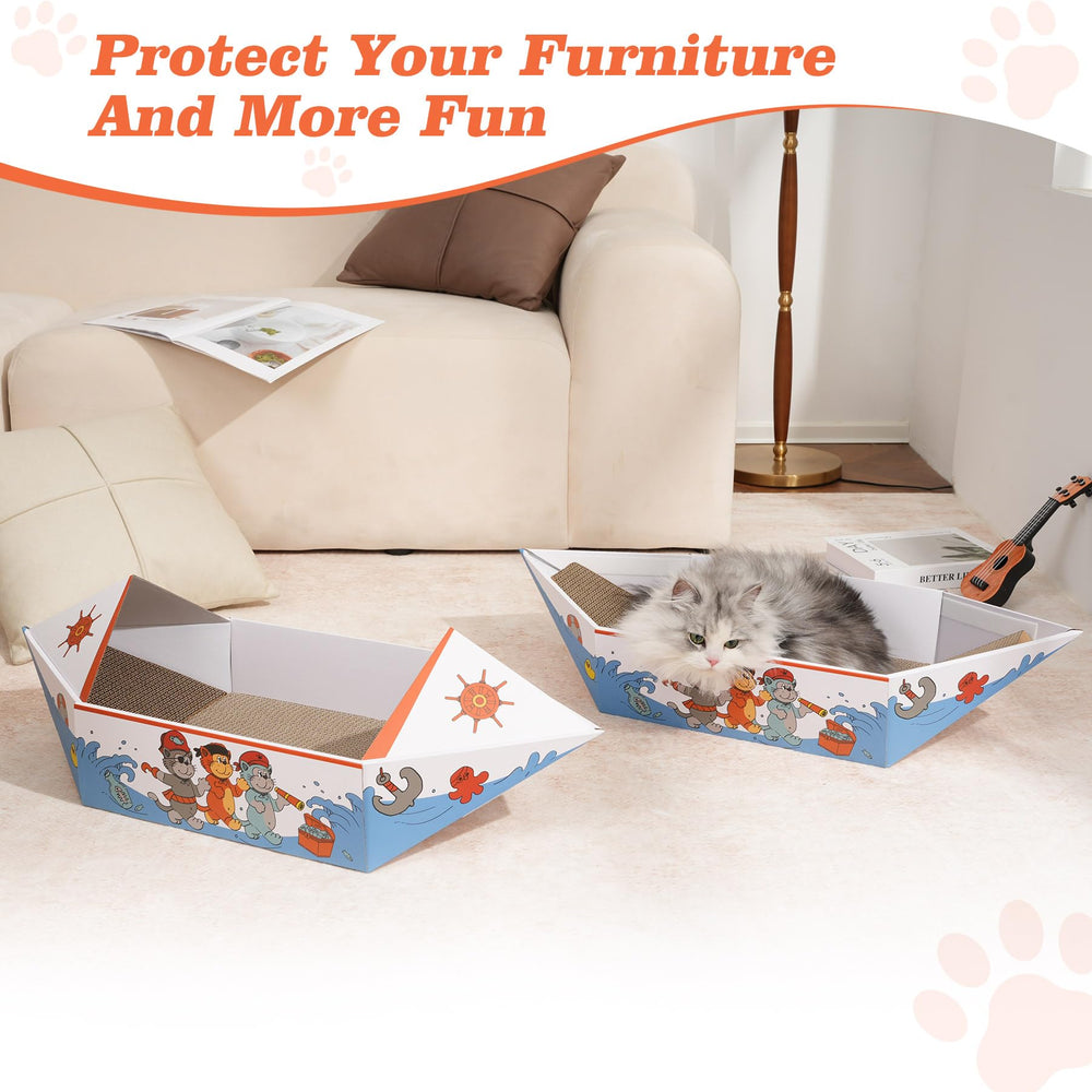 DOOKRON Cat Scratcher Boat interchangeable boards—versatile setup for busy households.