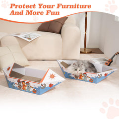DOOKRON Cat Scratcher Boat interchangeable boards—versatile setup for busy households.